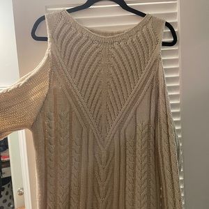 Off white off the shoulder sweater for women